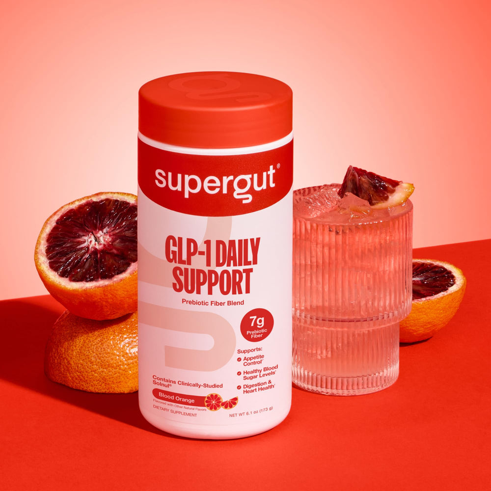 Supergut vaso preparado con hielo bebida cítrica refrescante y sin azúcar