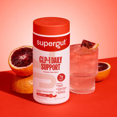 Supergut vaso preparado con hielo bebida cítrica refrescante y sin azúcar