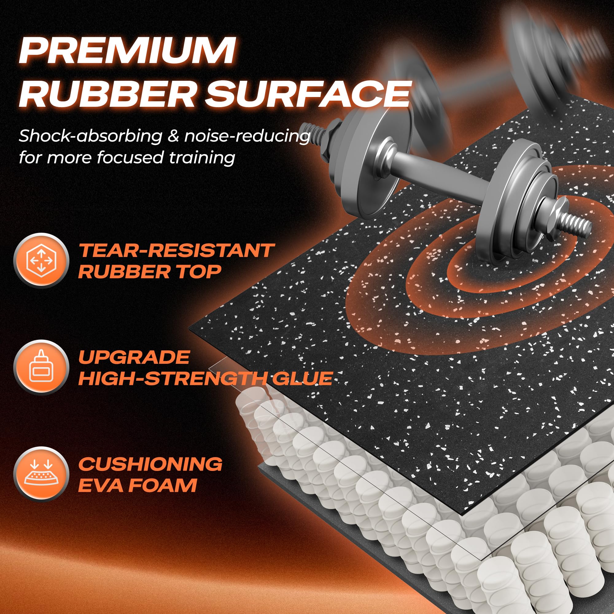 SUPERJARE suelo con pesas que protege el piso y reduce marcas y vibraciones