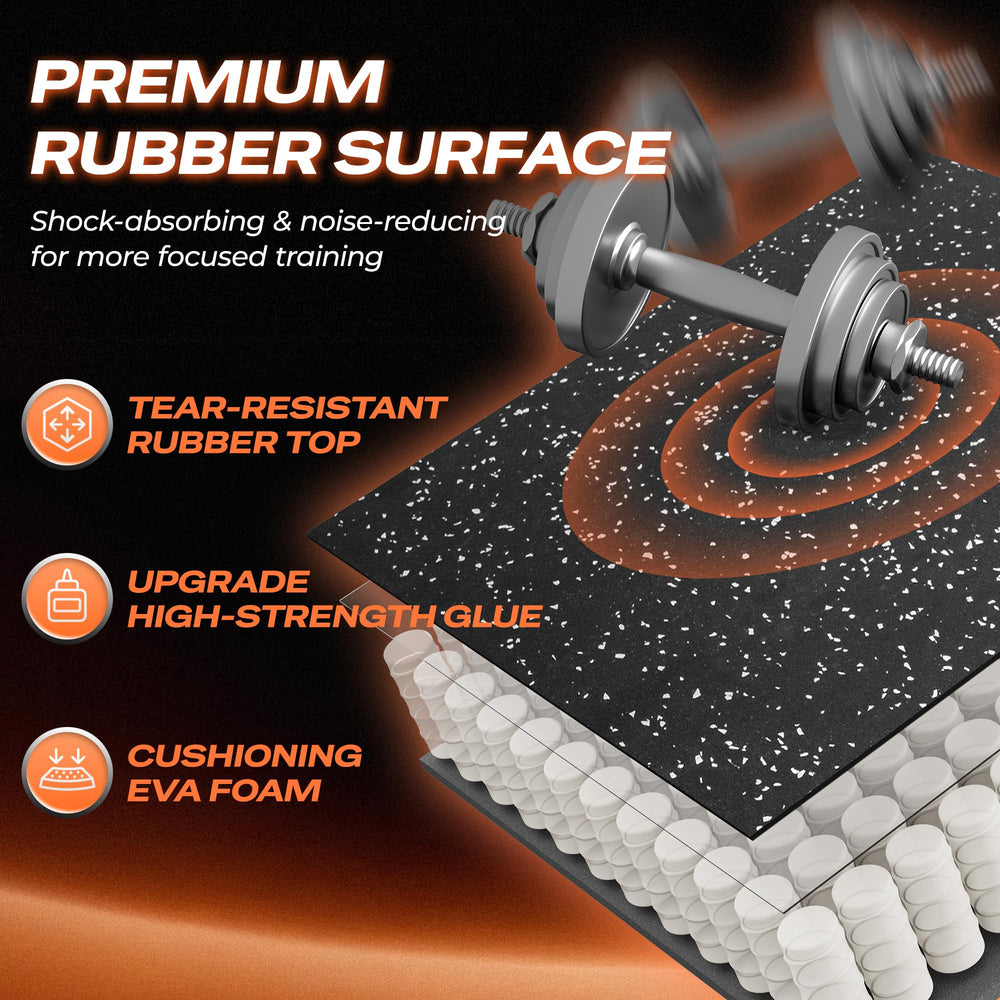 SUPERJARE suelo con pesas que protege el piso y reduce marcas y vibraciones
