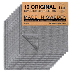 SUPERSCANDI paquete frontal gris mostrando 10 paños ecológicos y práctico almacenamiento