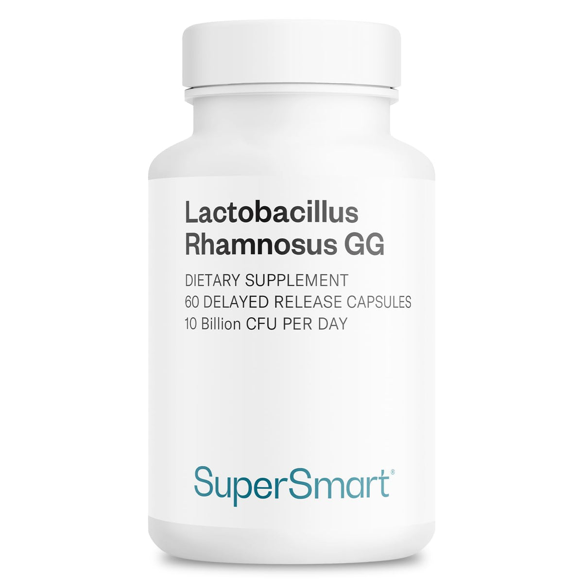 Supersmart front packaging showing bottle and benefits for gut balance