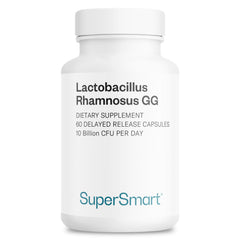 Supersmart front packaging showing bottle and benefits for gut balance