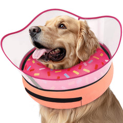 Supet vista frontal del collar inflable mostrando forma donut y protección