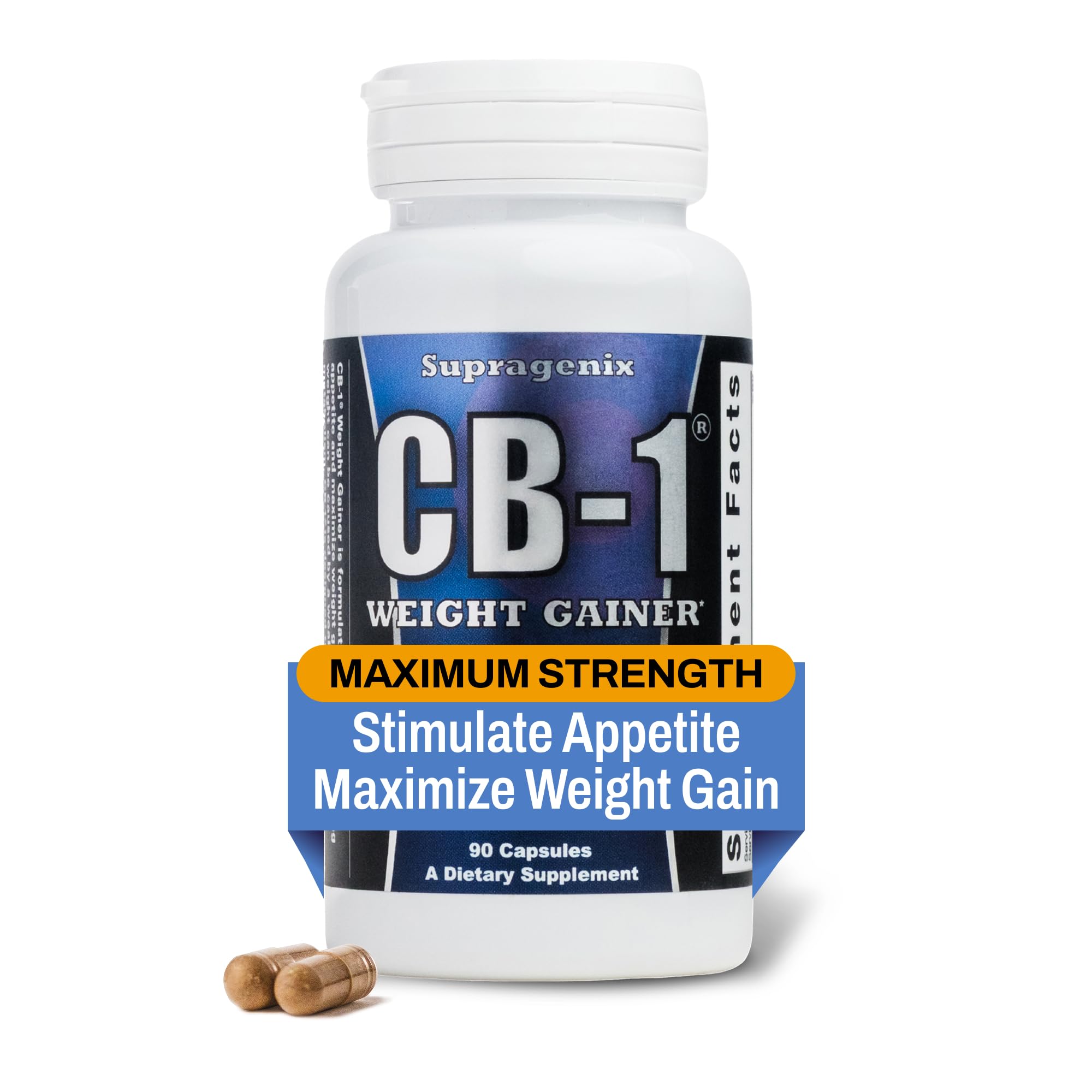 Supragenix CB-1 frontal con etiqueta clara y beneficios visibles