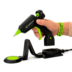 Surebonder vista frontal de la pistola mostrando diseño y tamaño práctico