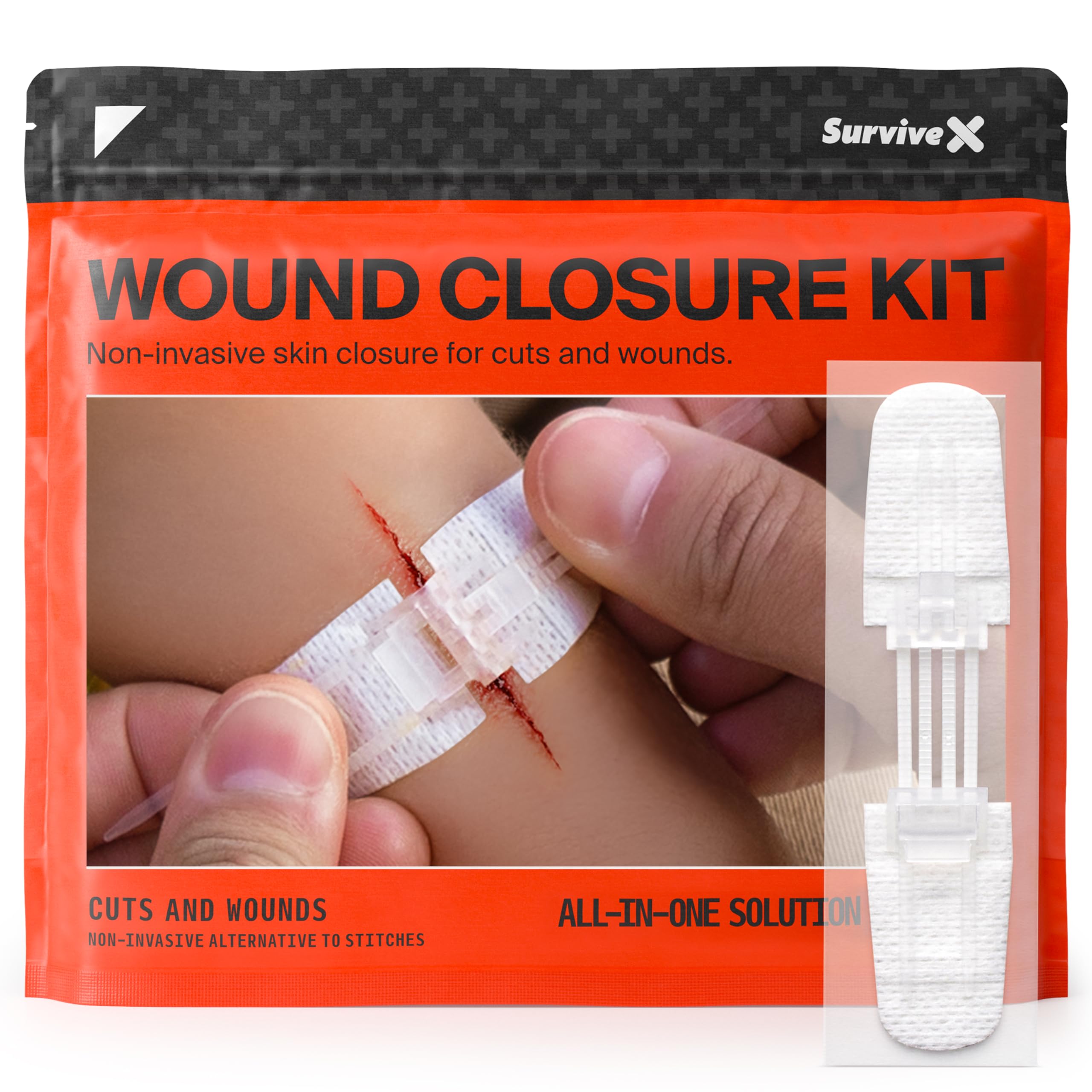 SurviveX caja frontal mostrando el kit y su portabilidad