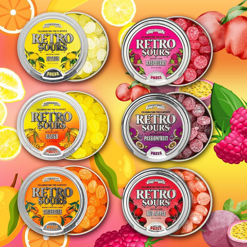 Susa Candy lata frontal retro con diseño vintage y facilidad para regalar