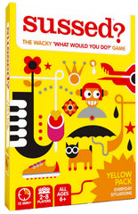 SUSSED mazo amarillo frontal mostrando portada y diseño, ideal para viajes