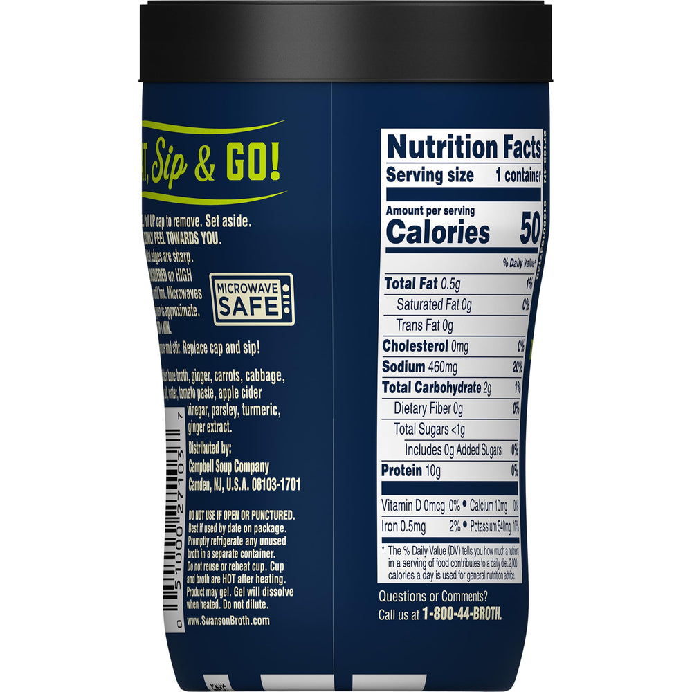 SWANSON S etiqueta nutricional legible con información de calorías y proteína