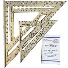 Swanson frontal con ambas escuadras 7" y 12" mostrando forma y graduaciones, precisión inmediata