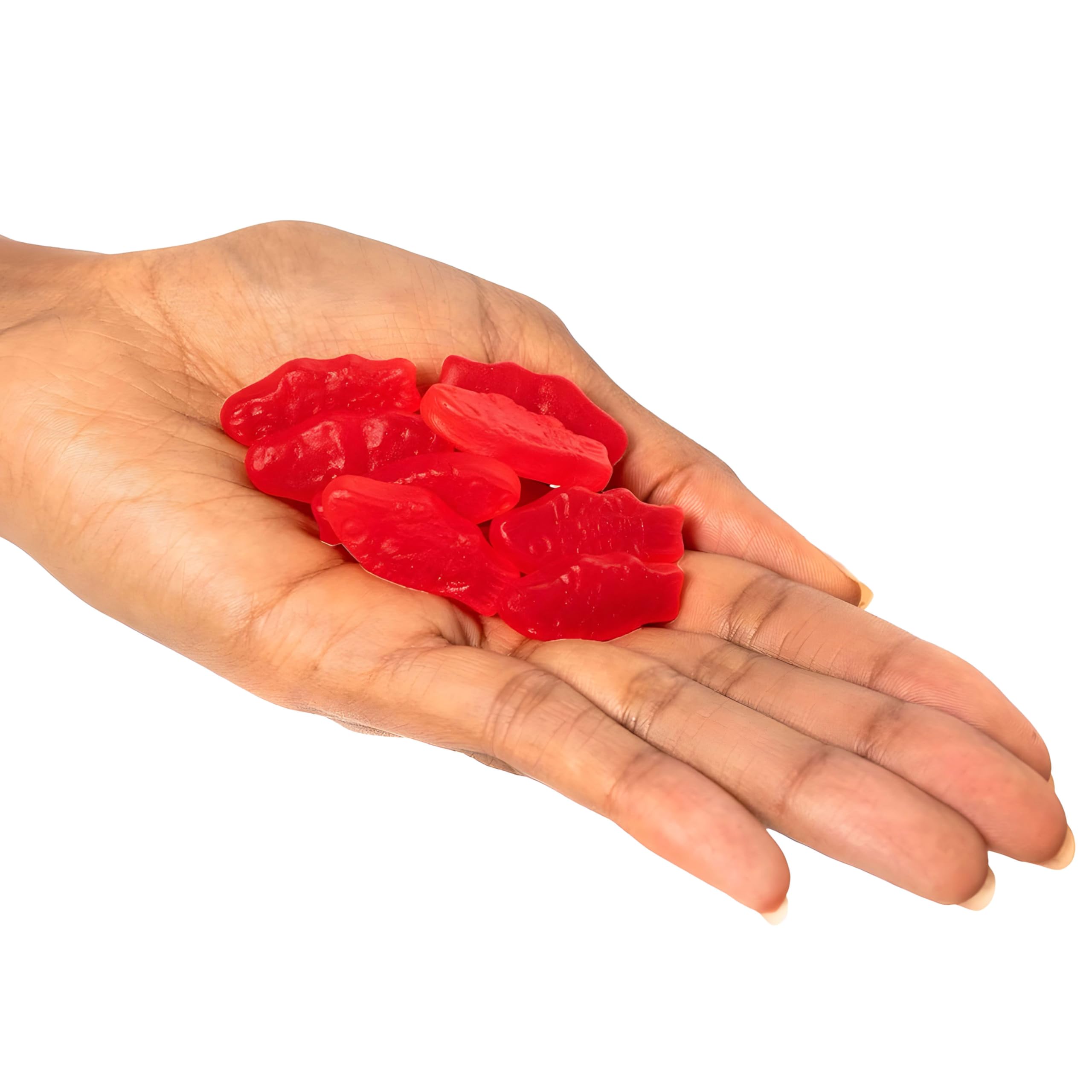 SWEDISH FISH frasco transparente lleno de minis listo para servir en fiesta