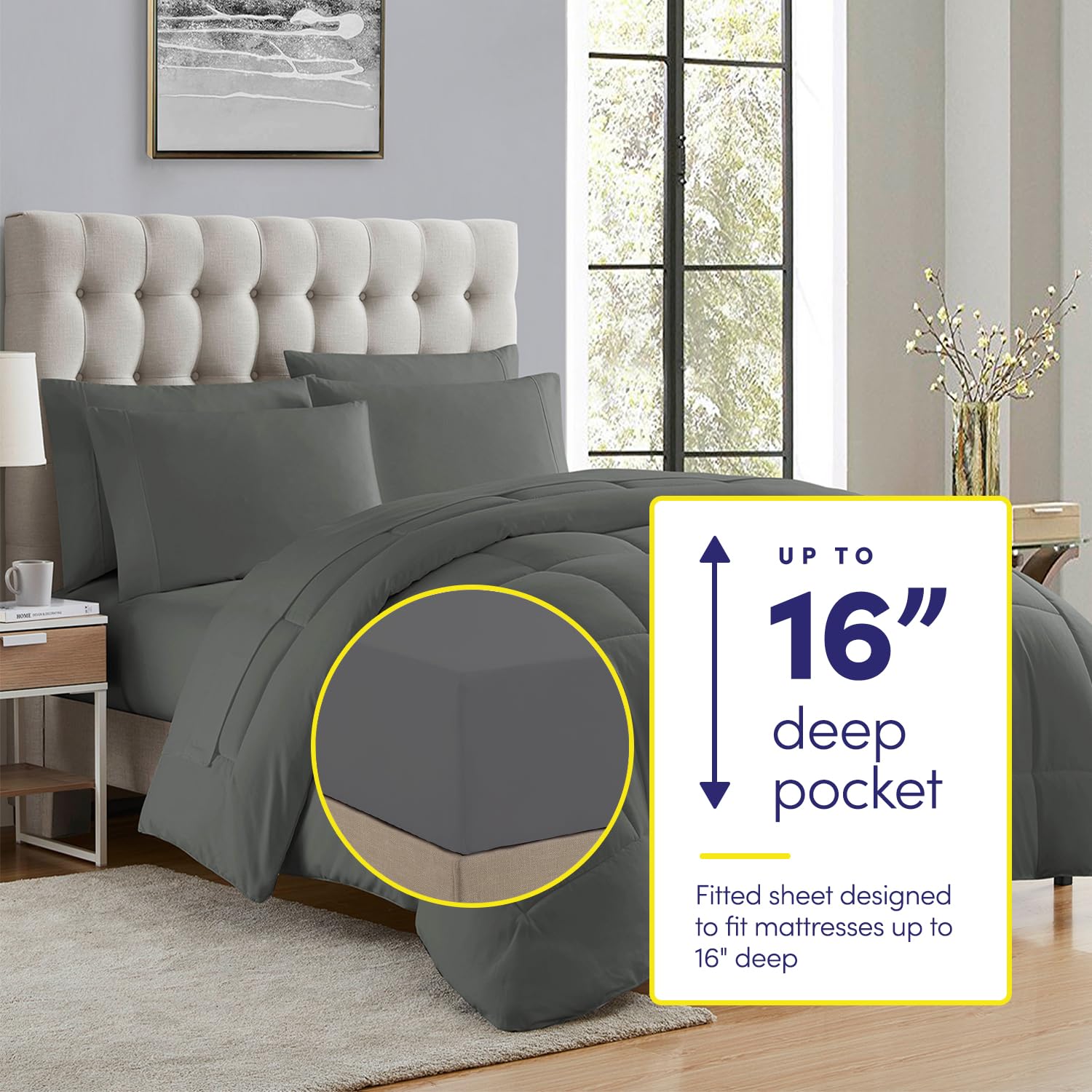 Sweet Home Collection textura de microfibra doble cepillada, suavidad visible y comodidad