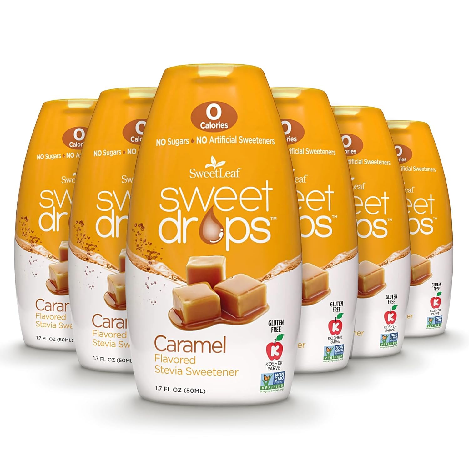 SweetLeaf envase frontal Caramel mostrando etiqueta clara y beneficio sin calorías
