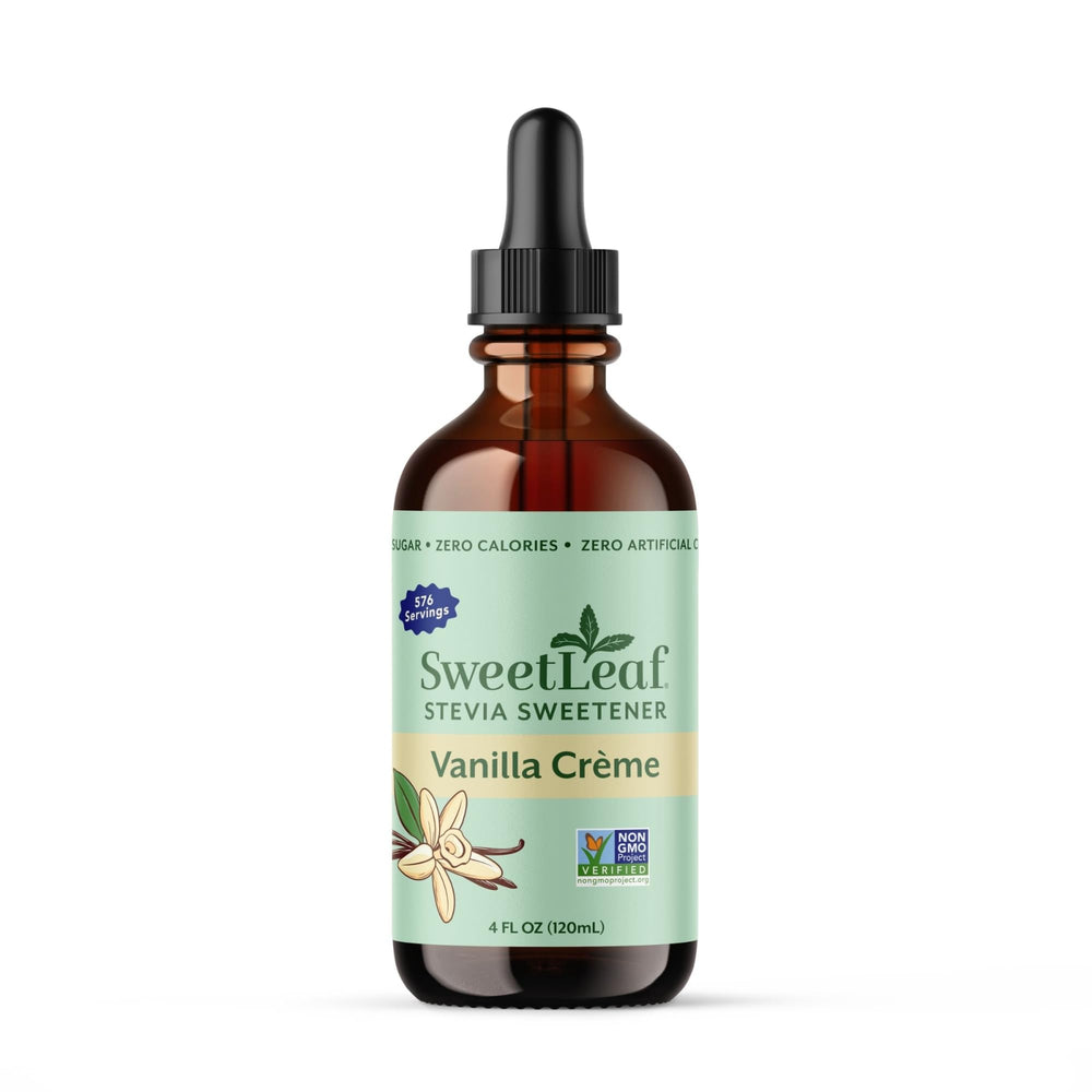 SweetLeaf botella al frente mostrando el envase y beneficio cero calorías