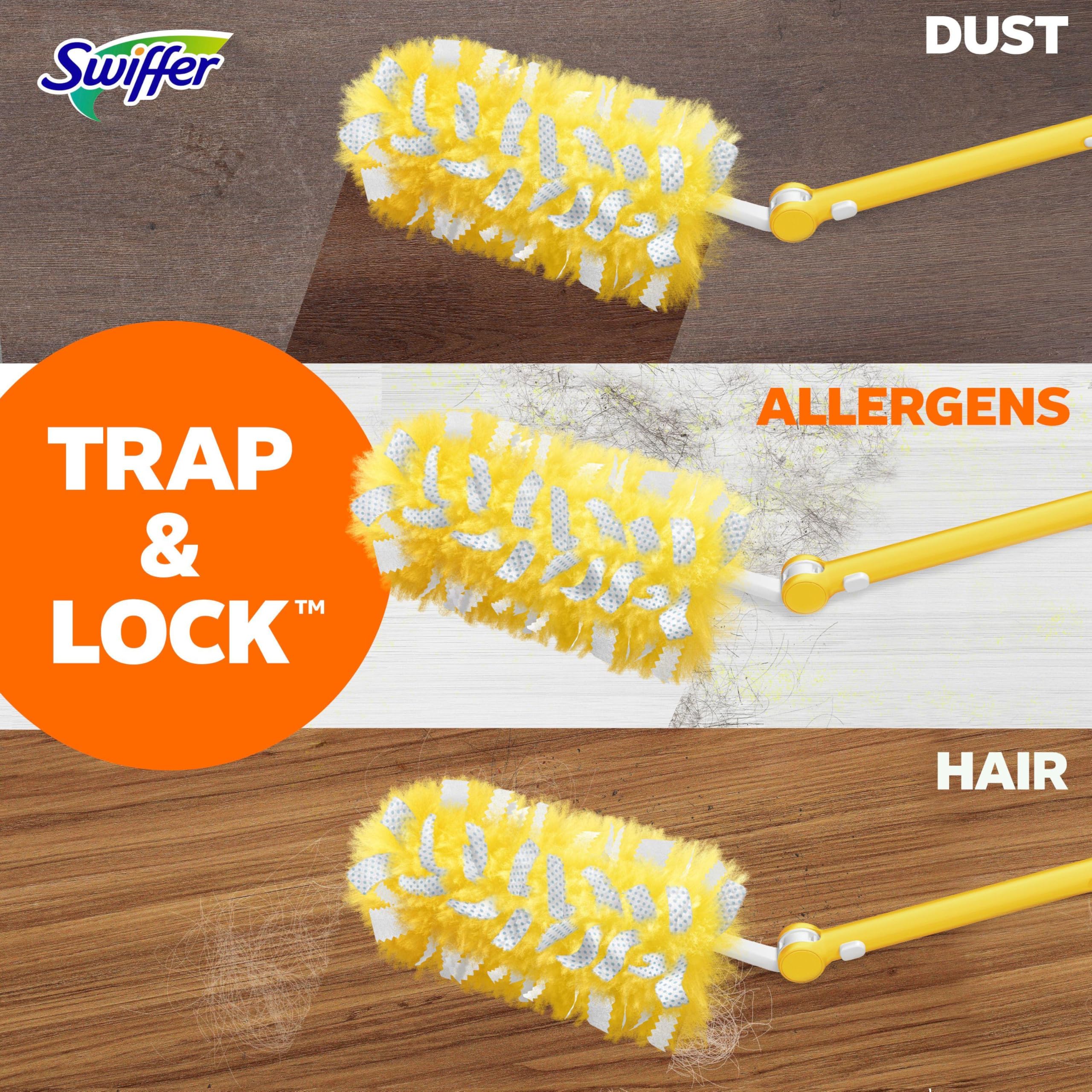 Swiffer ambiente sala limpia tras uso, mostrando aire más libre de polvo