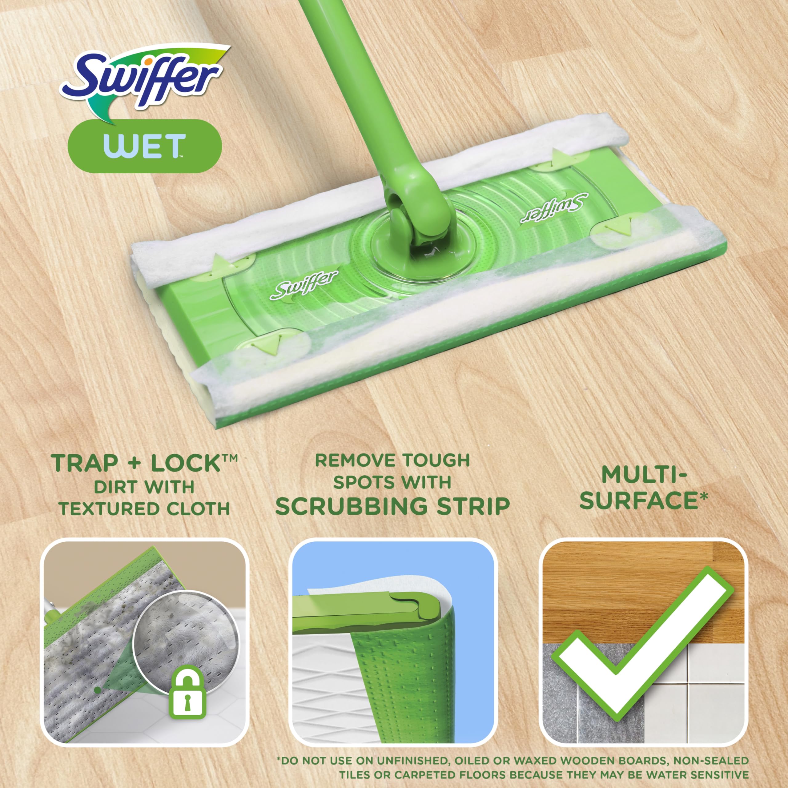 Swiffer detalle de la textura que atrapa polvo y pelos en fibras absorbentes