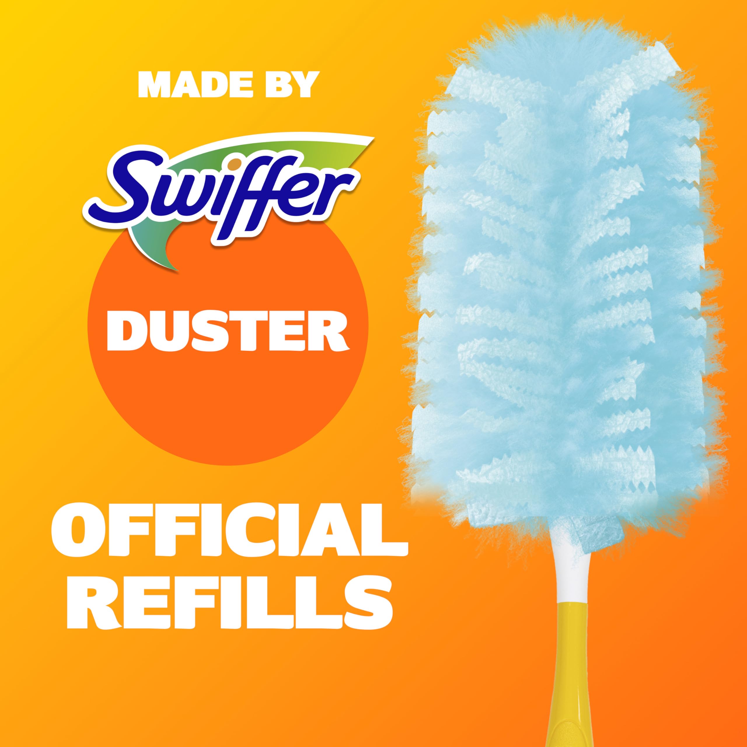 Recambio Swiffer junto a mano para mostrar tamaño y maniobrabilidad