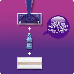 Close-up of Swiffer lavender solution texture showing cleaning power