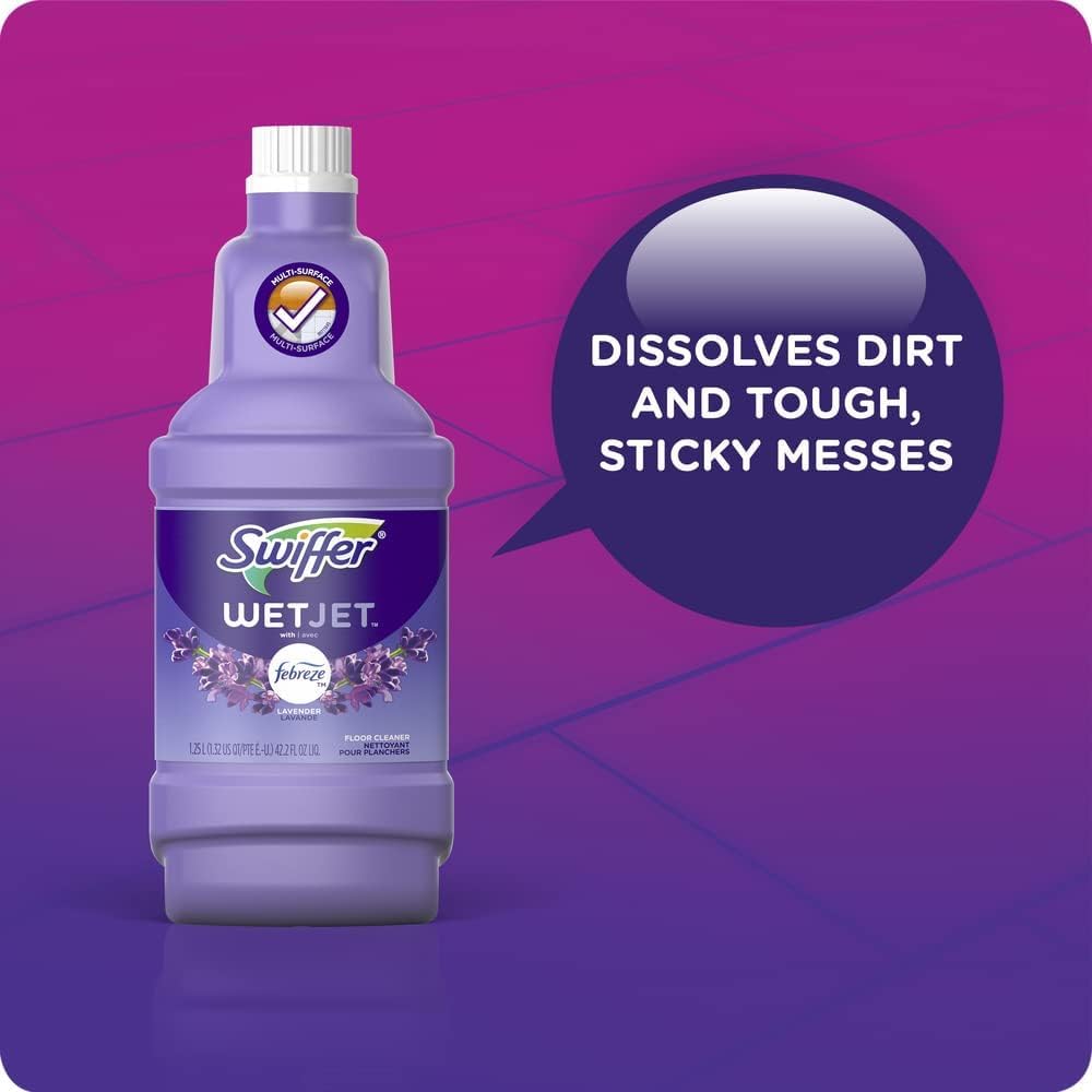 Swiffer Wet Jet unit fitted with refill demonstrating easy installation benefit