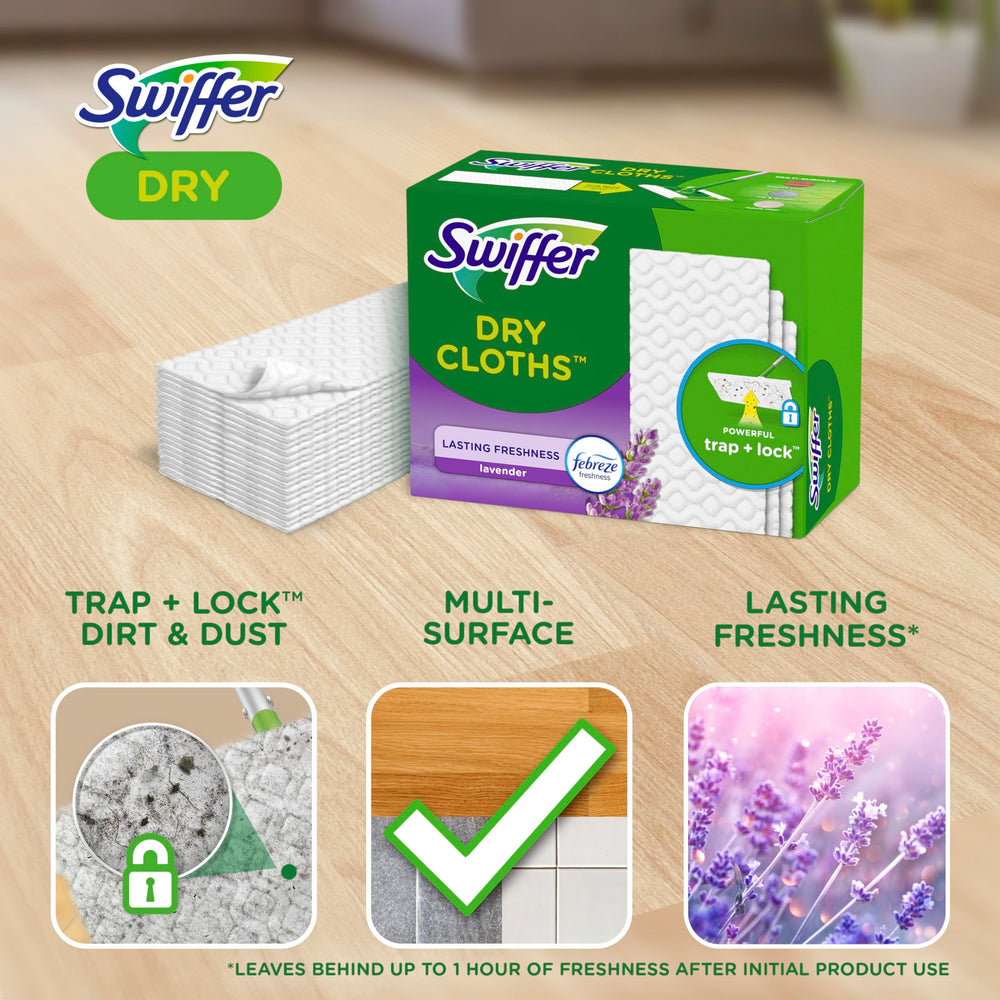 Paño Swiffer en mano limpiando suelos para limpieza rápida