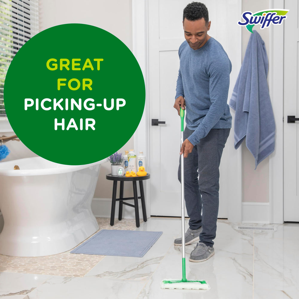 Vista superior de la pila de paños Swiffer listos para colocar