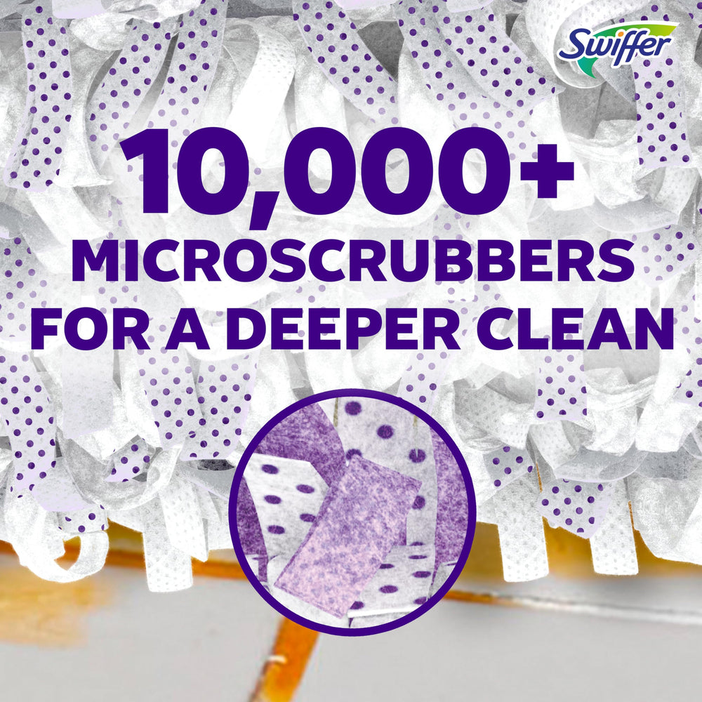 Swiffer PowerMop en uso sobre suelo de madera sellada para limpieza segura