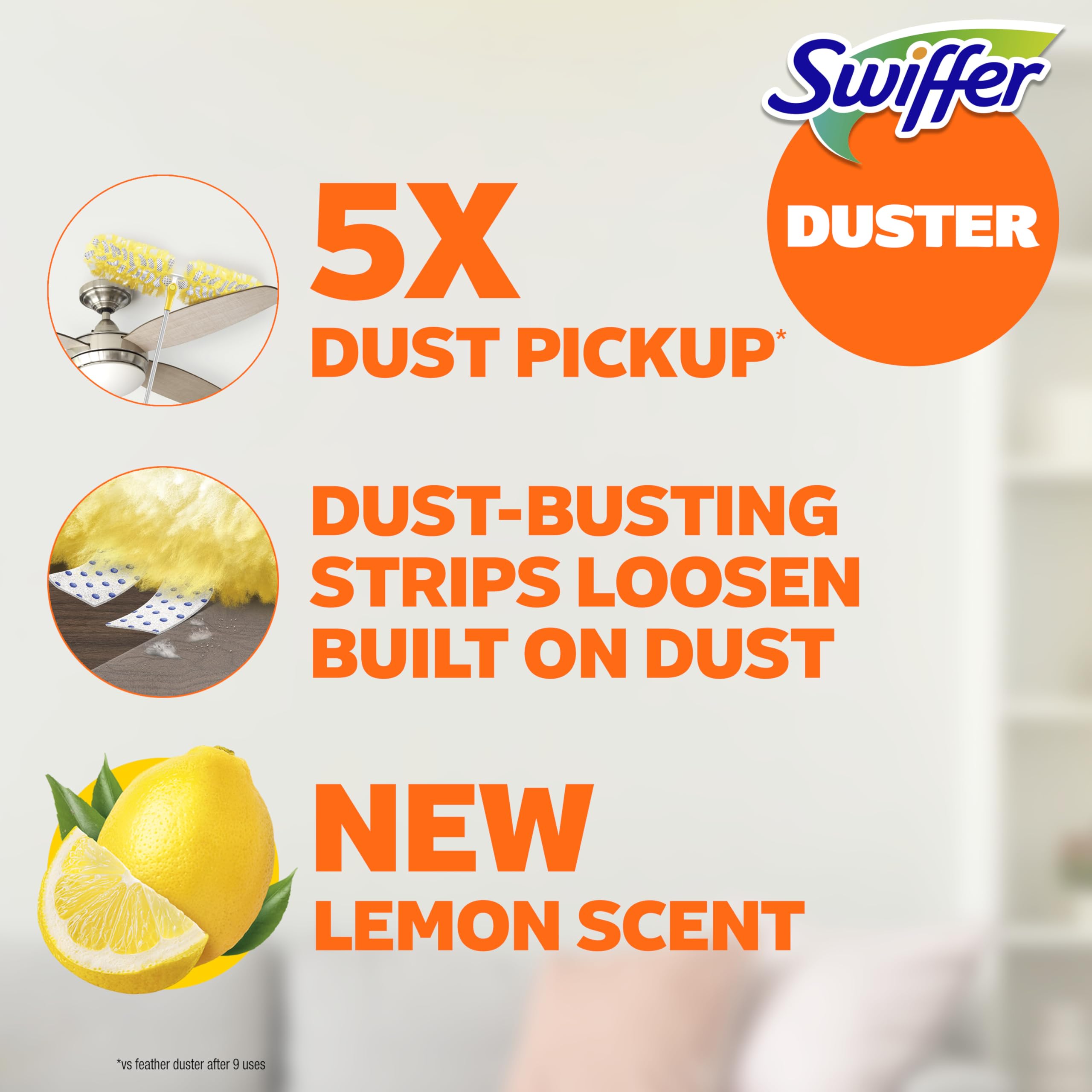 Swiffer recambio con aroma limón detalle del paño y beneficio fragancia
