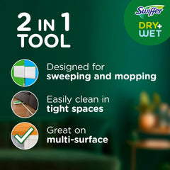 Swiffer detalle del cabezal con fibras que atrapan polvo eficazmente