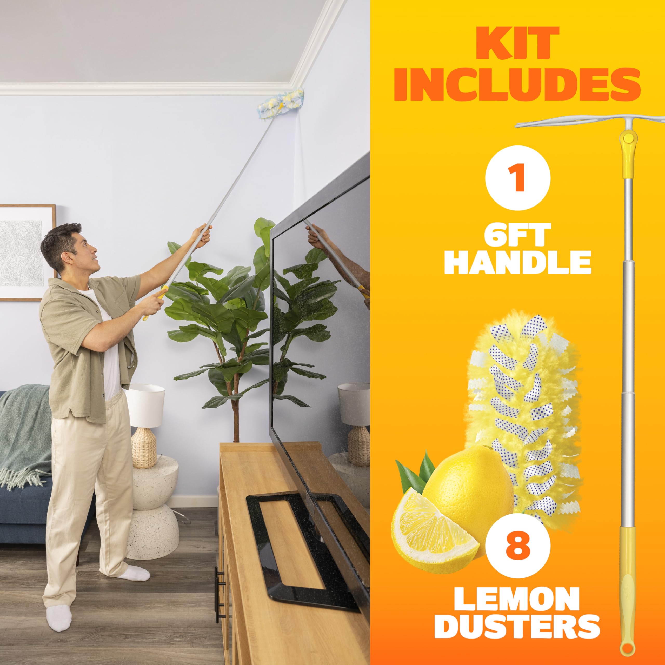 Swiffer textura de fibras mostrando capacidad de atrapado de polvo