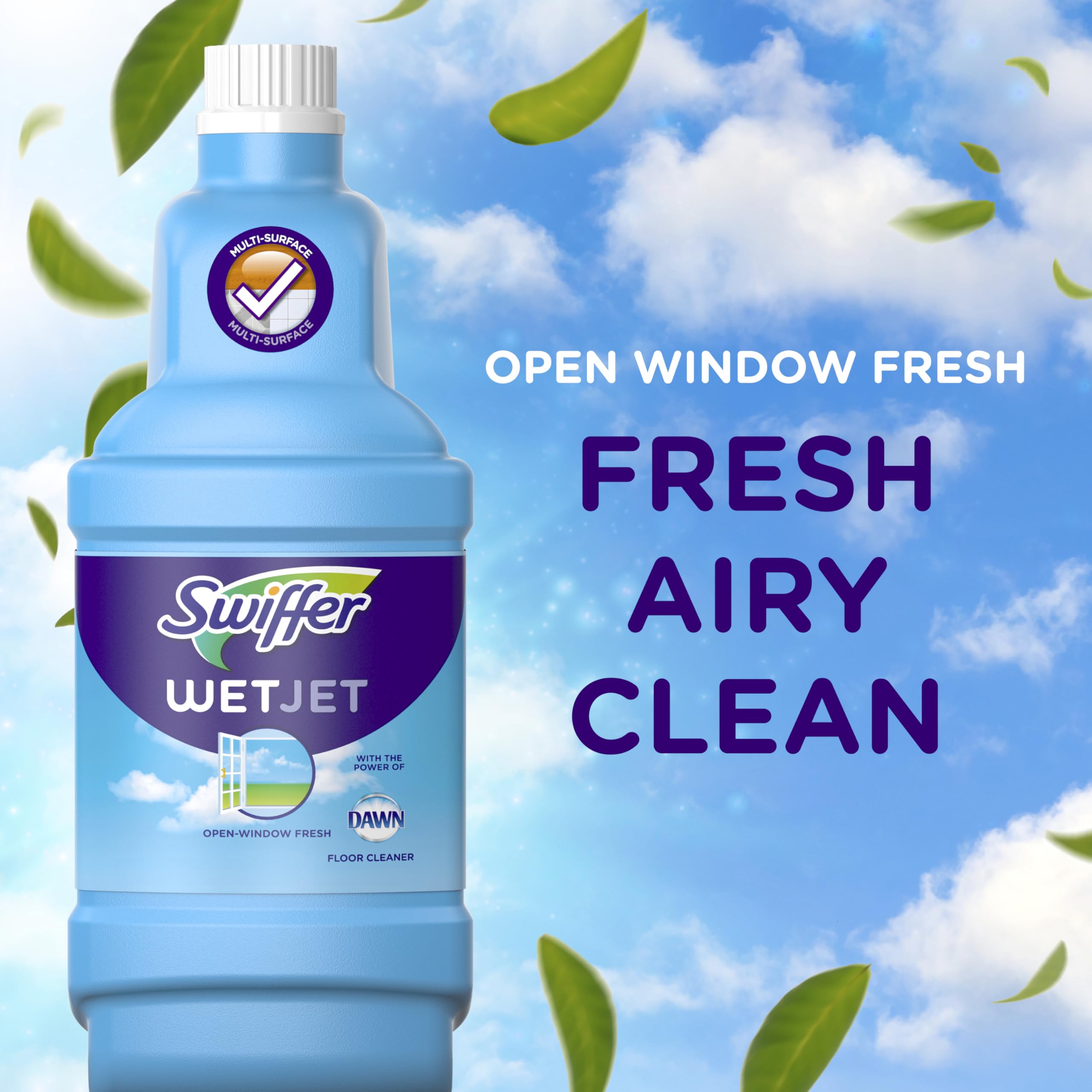 Swiffer WetJet comparación de tamaño frente a una escoba, compacto y manejable
