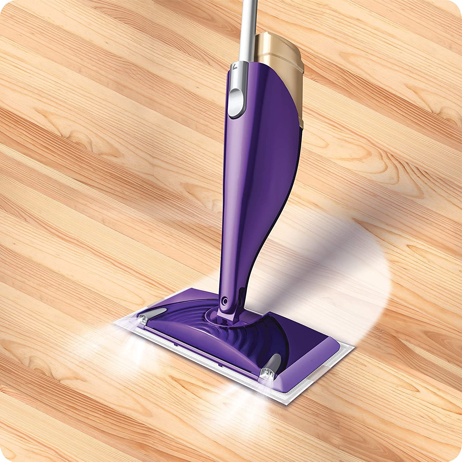 Swiffer envase en cocina mostrando cómo refresca superficies selladas
