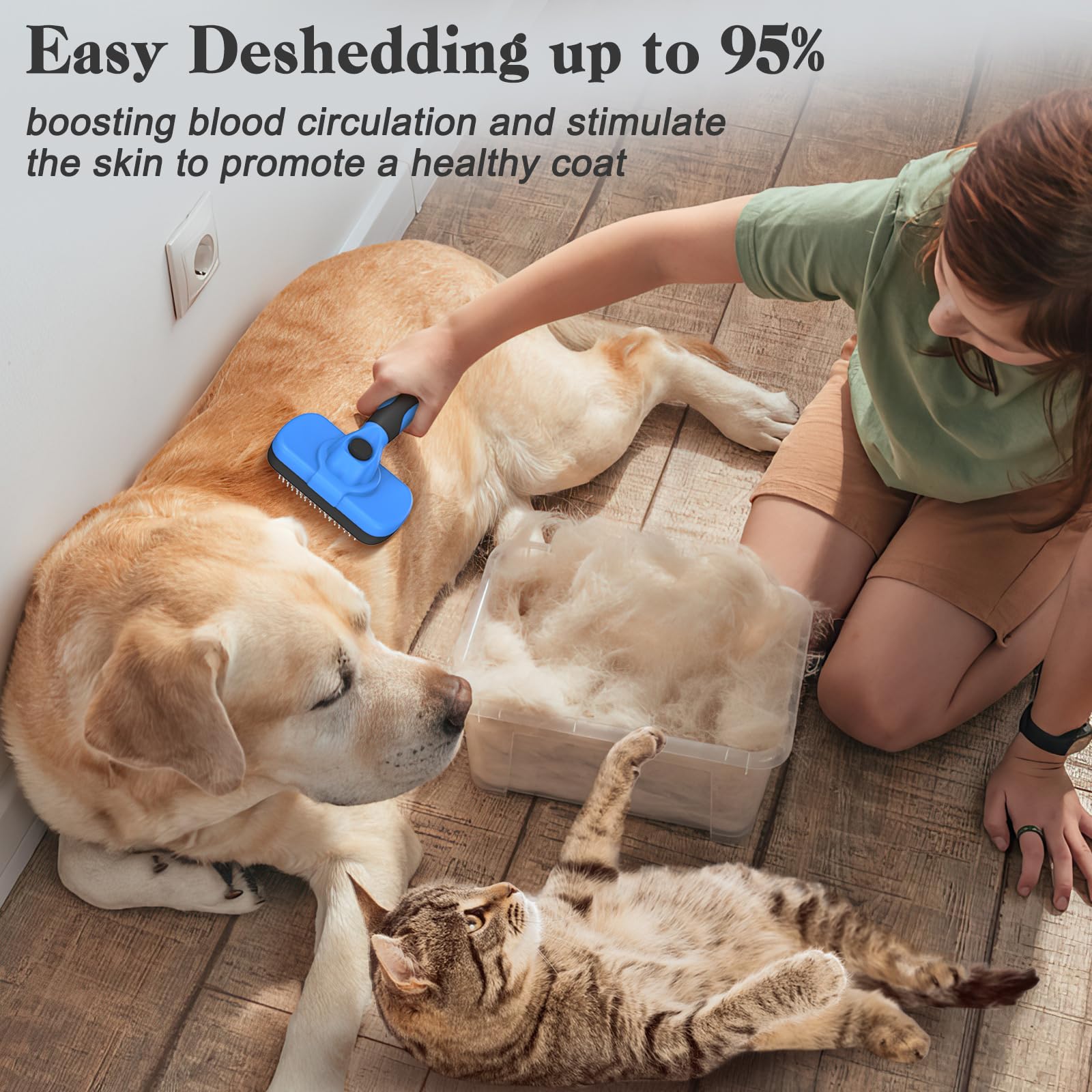 Swihauk cepillando perro, reduce pelo suelto y desenreda