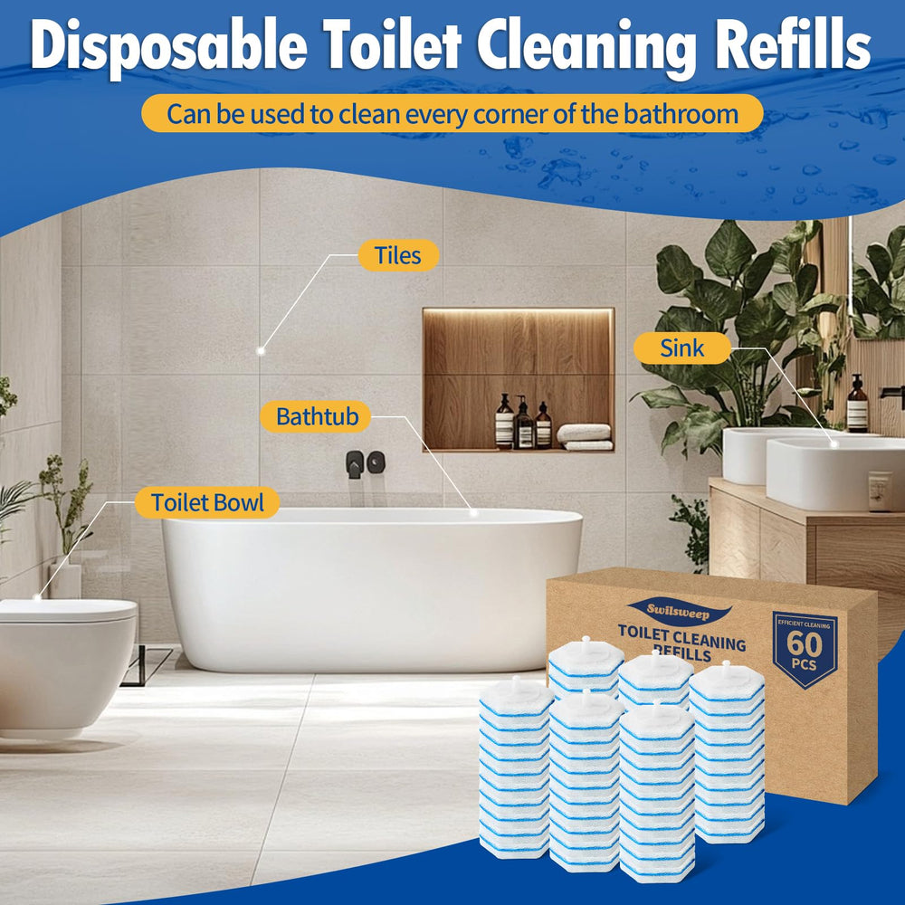 paquete Swilsweep abierto con recambios visibles, stock para uso prolongado