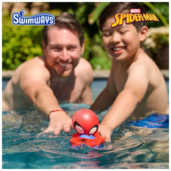 SwimWays Spider-Man detalle de la cabeza inflable con mecanismo de impulso