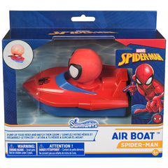 SwimWays Spider-Man vista frontal del bote mostrando el diseño y diversión