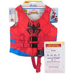 SwimWays chaleco Spidey vista frontal mostrando diseño y ajuste seguro