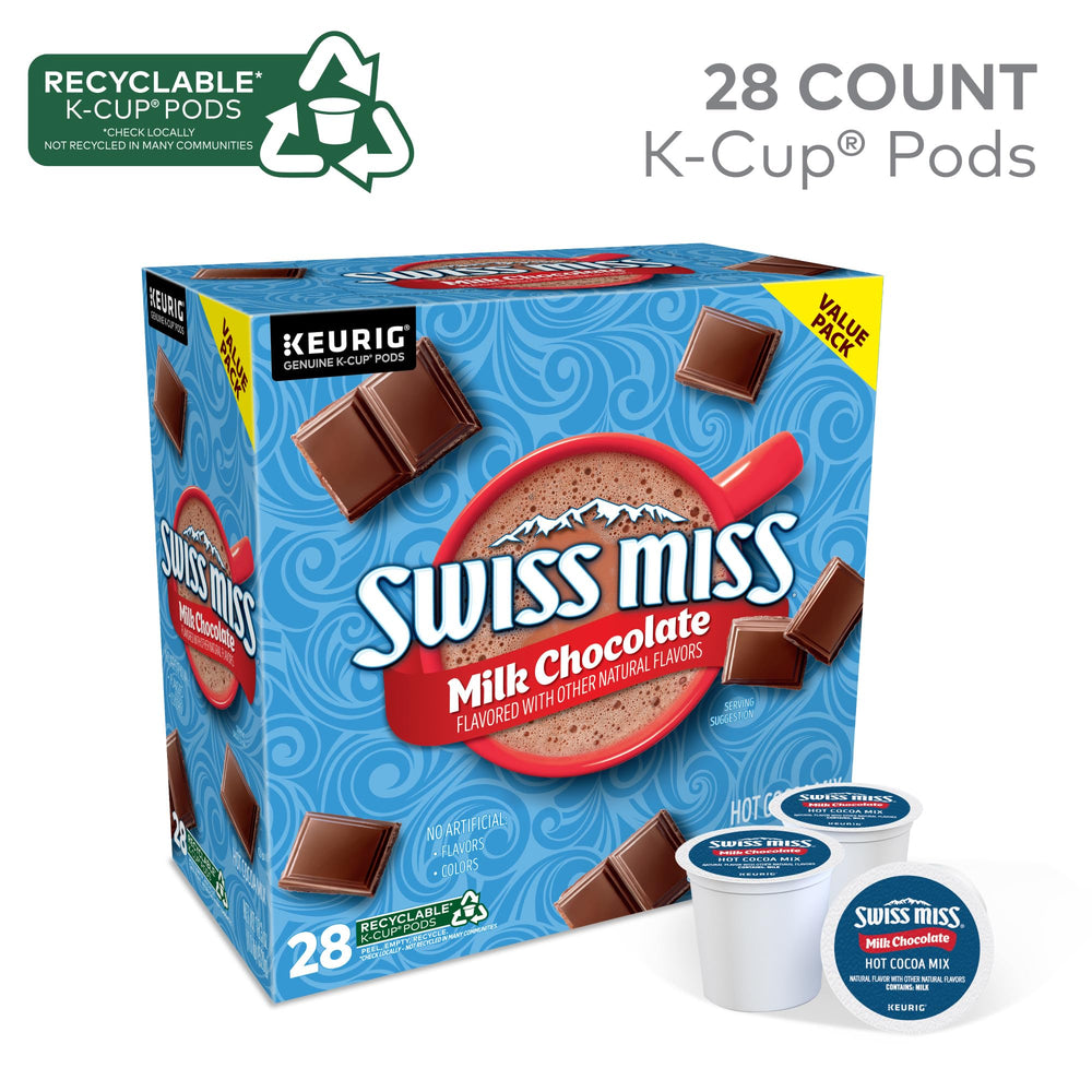 Swiss Miss primer plano del polvo para sabor cremoso y consistente