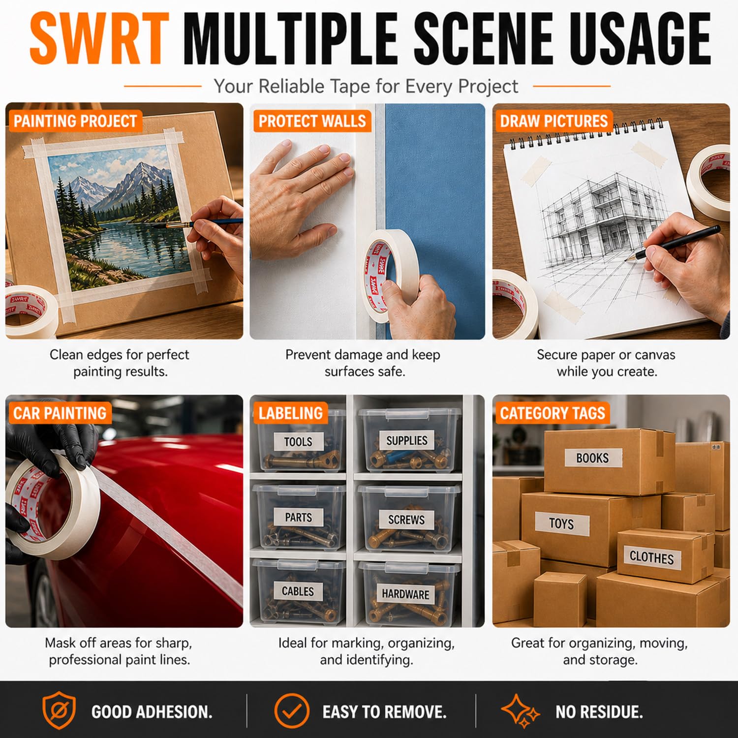 SWRT rollo junto a una mano para apreciar escala y control preciso