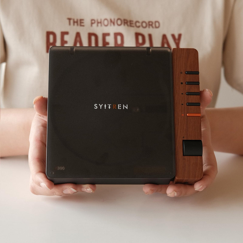syitren R300 bandeja de CD abierta destacando lectura precisa y calidad