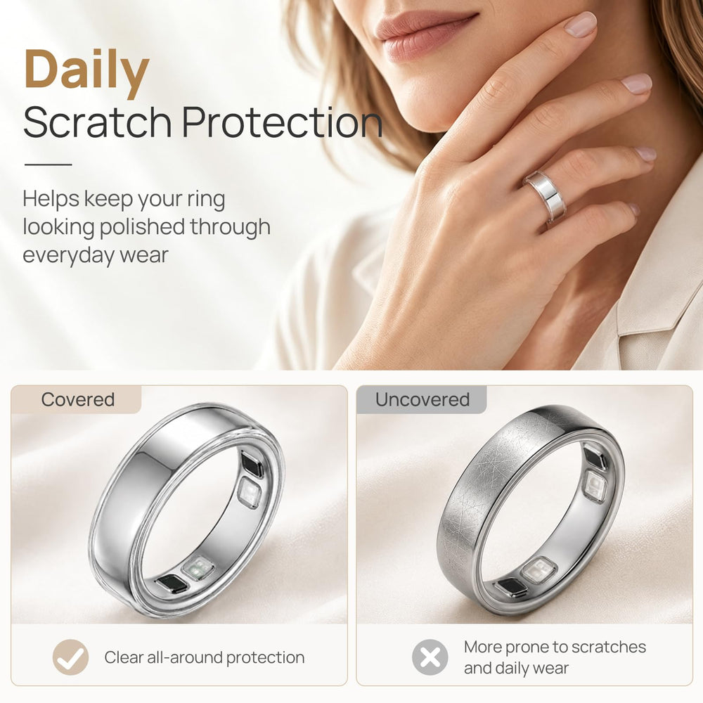 sylacor funda junto a Oura Ring 5 para comparar tamaño y ajuste ceñido