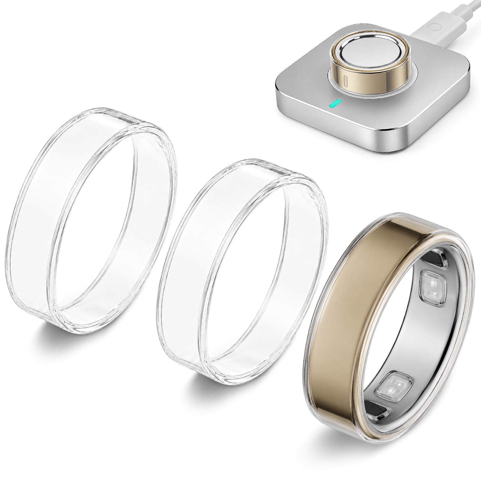 sylacor funda frontal puesta en Oura Ring 5 mostrando protección discreta
