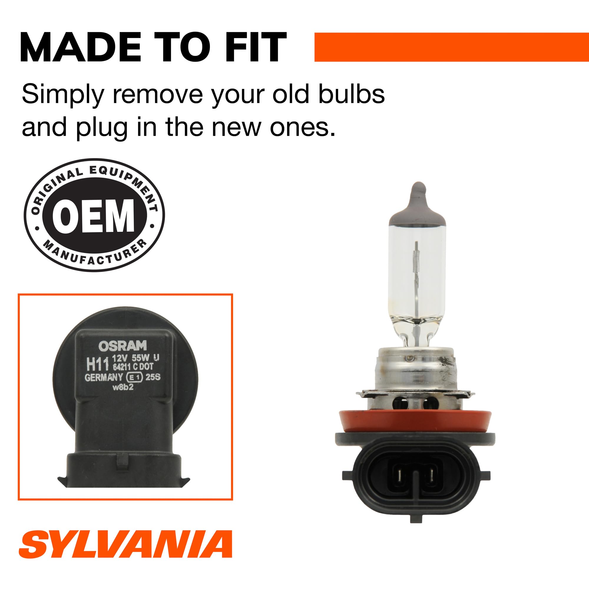 SYLVANIA H11 XtraVision durante la instalación en un faro para ajuste exacto