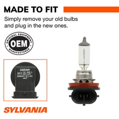 SYLVANIA H11 XtraVision durante la instalación en un faro para ajuste exacto
