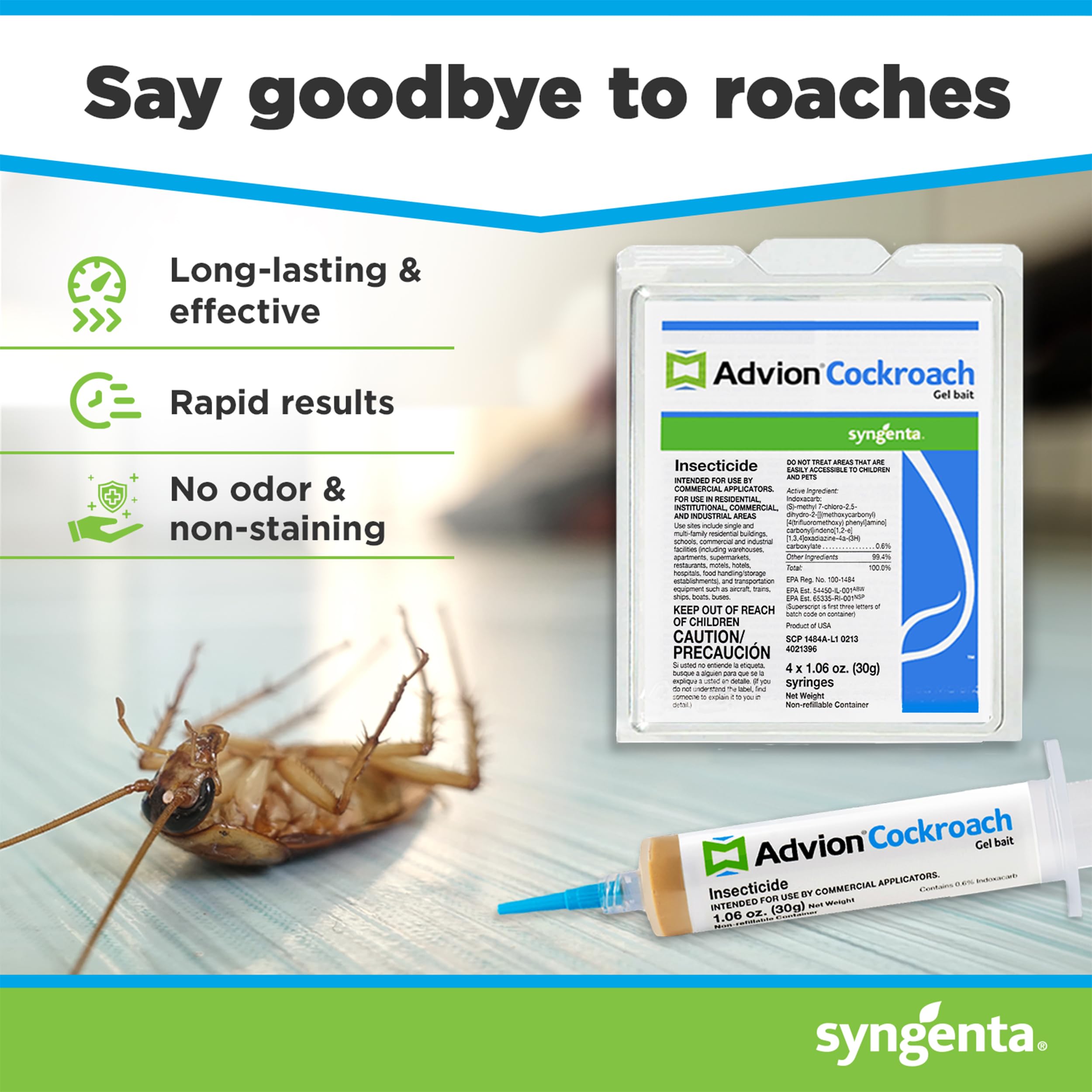 Syngenta Advion open tube close-up showing gel texture for precise placement