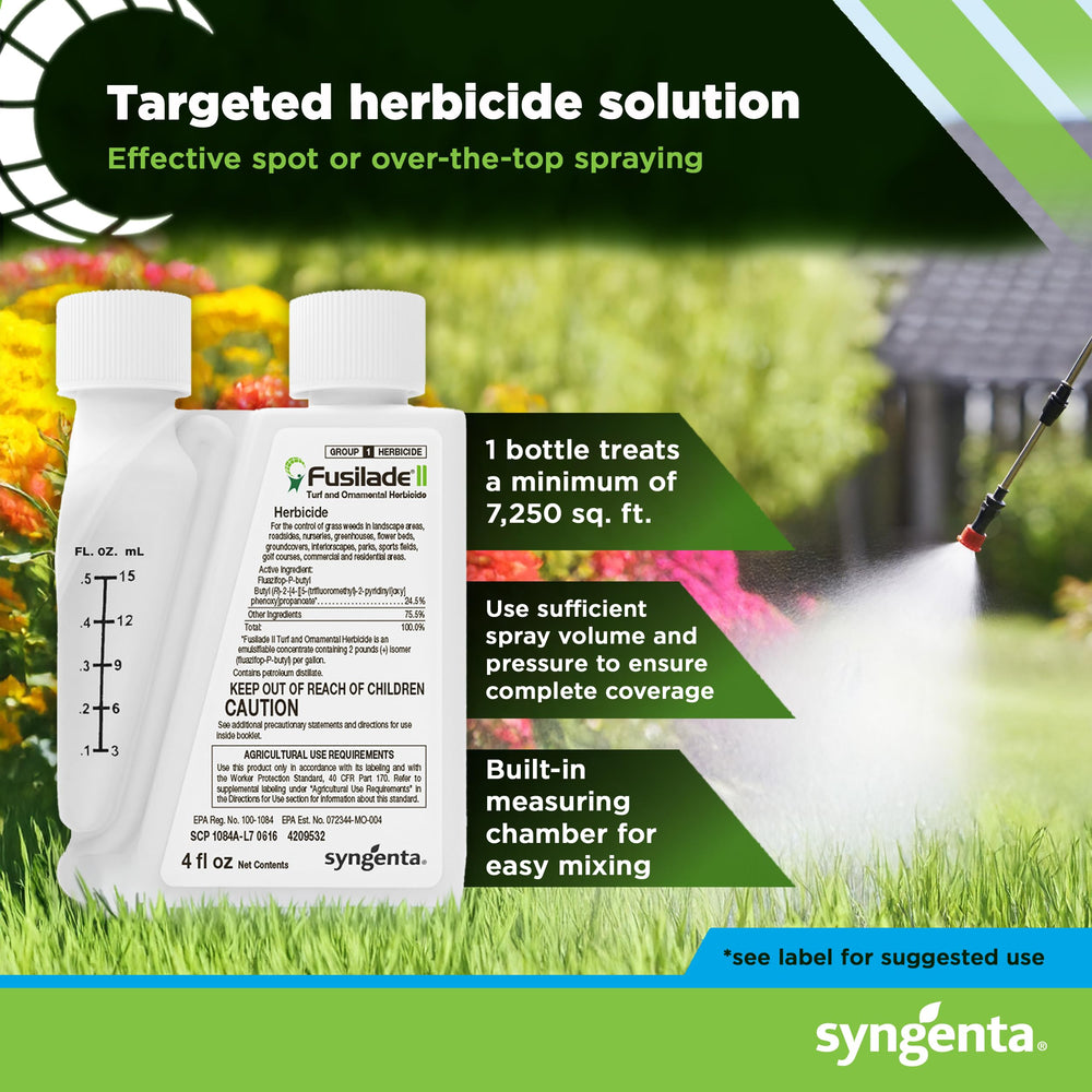 Syngenta Fusilade II efecto antes y después, reducción visible de malezas