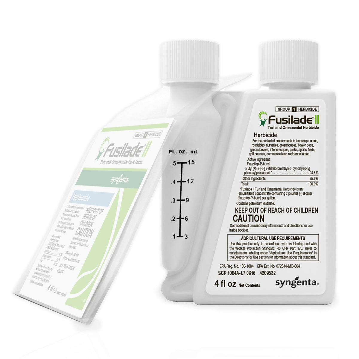Syngenta Fusilade II frente del empaque mostrando formato 4 oz y beneficios