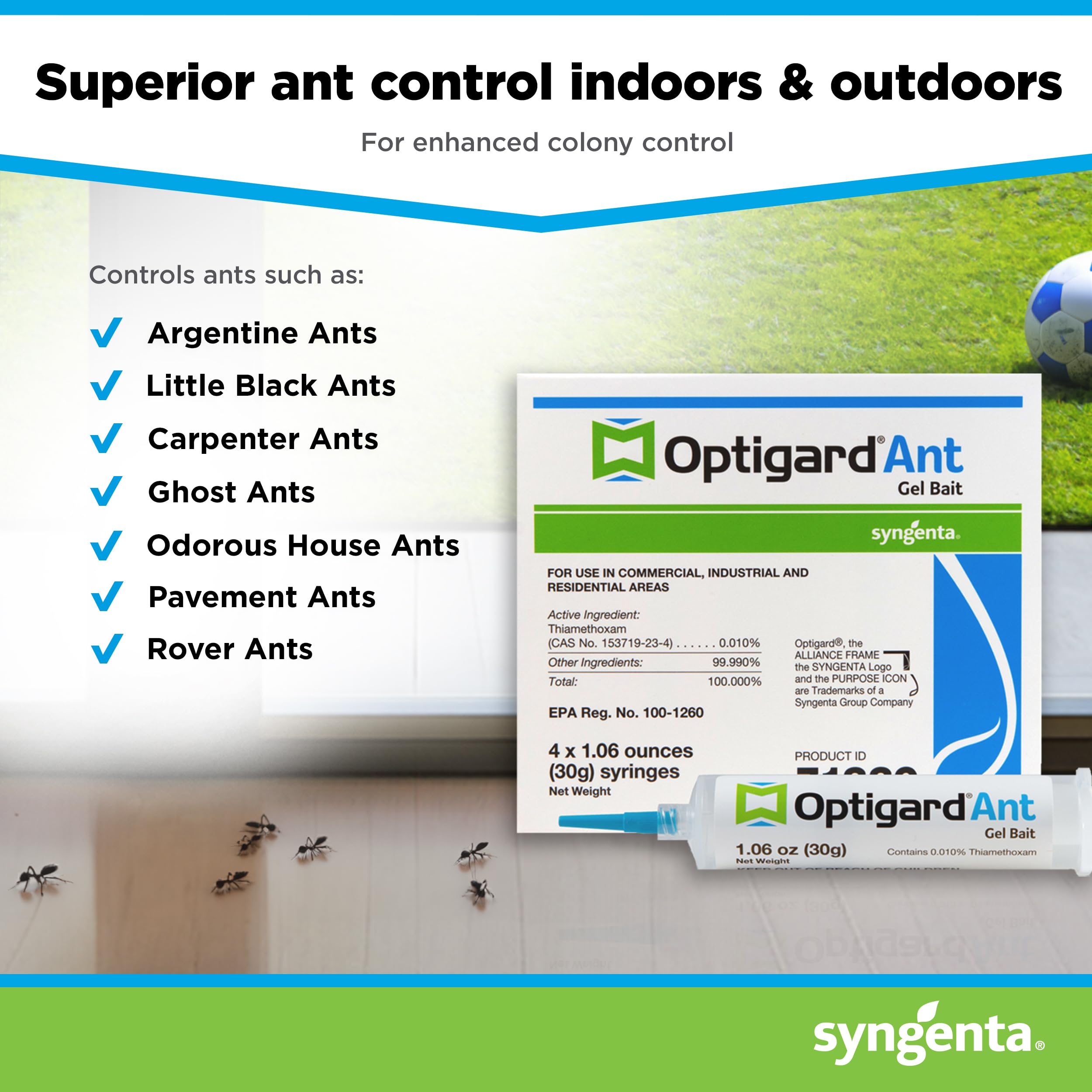 Syngenta Optigard indoor placement in cabinet showing targeted ant control