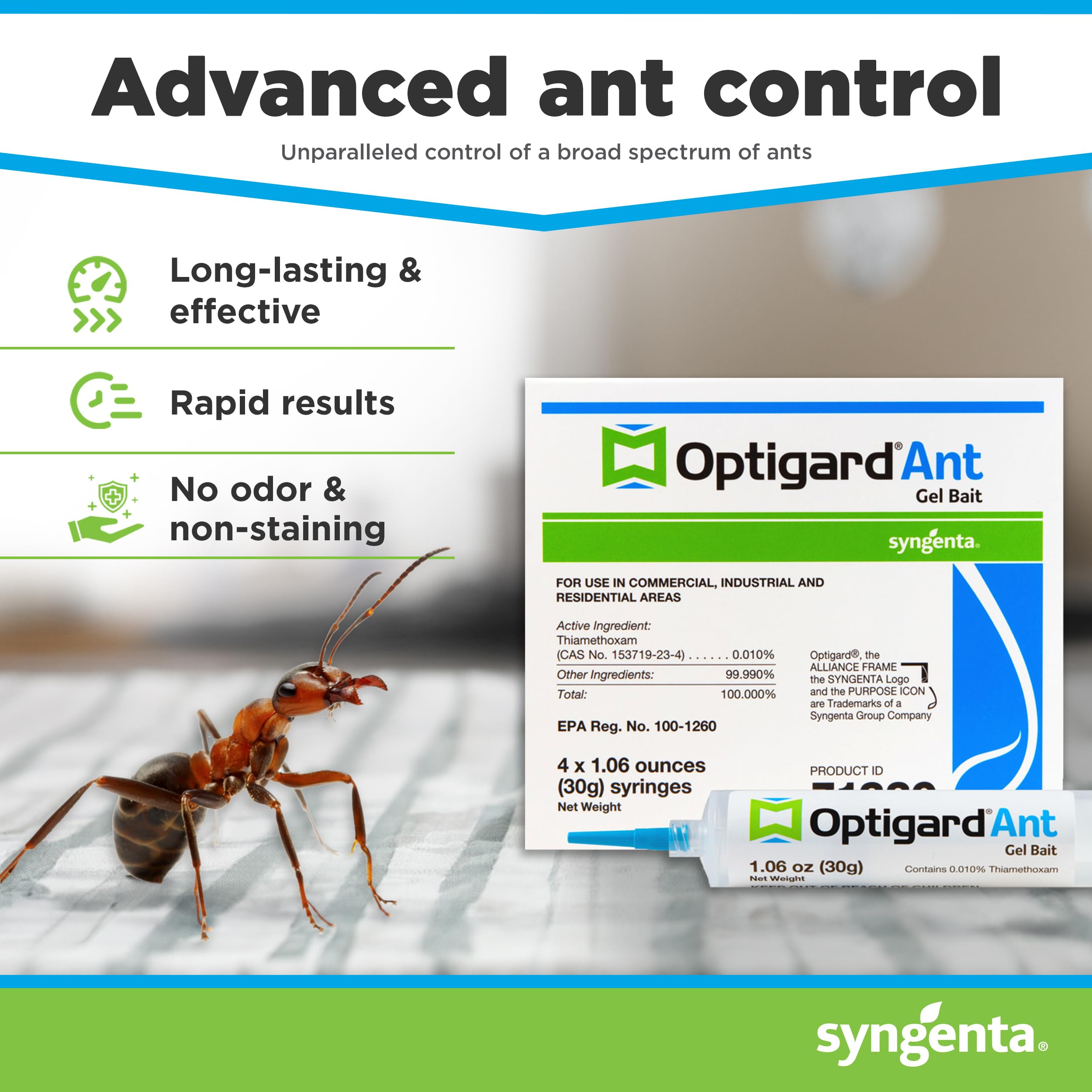 Syngenta Optigard tube close-up highlighting syringe nozzle for precise placement