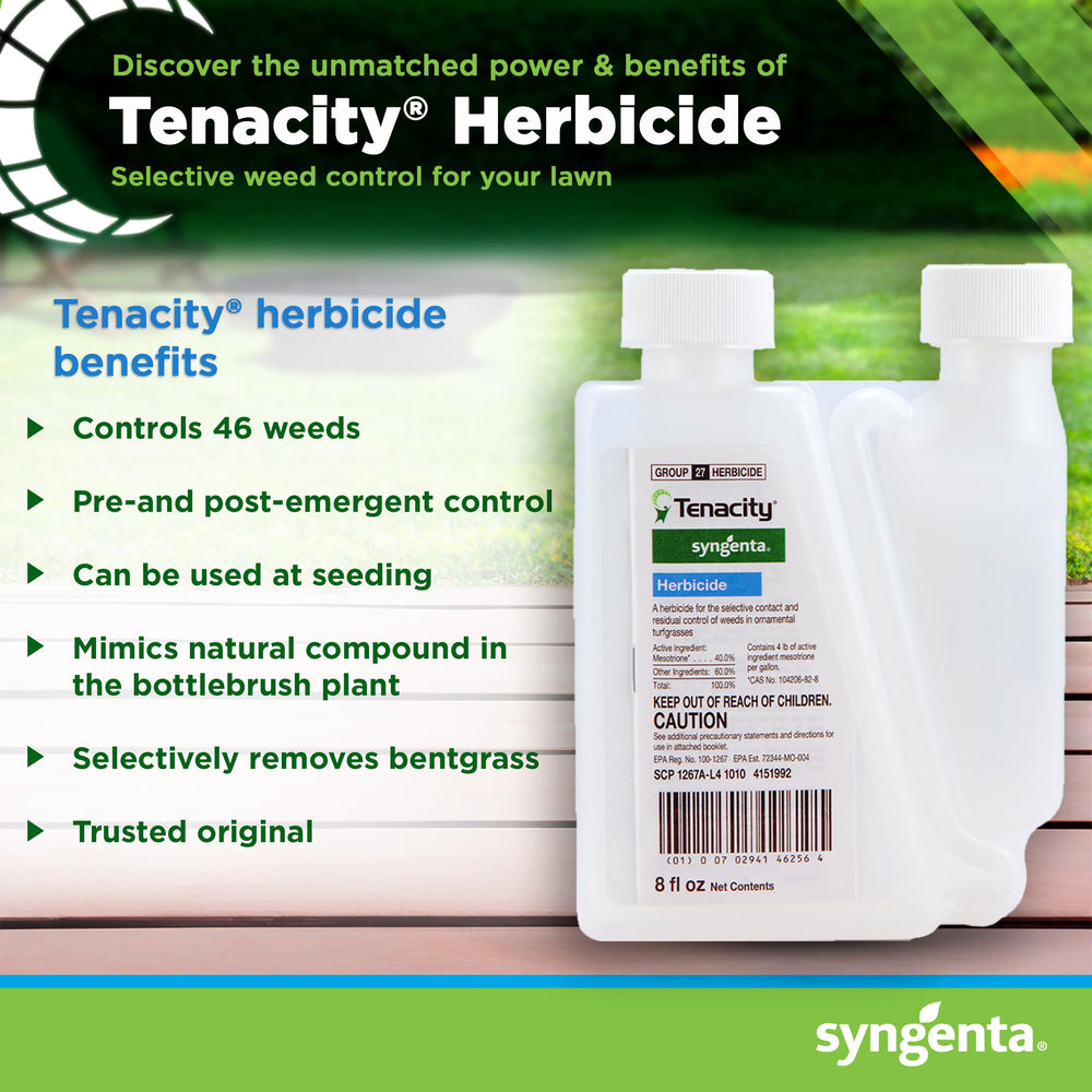 Syngenta Tenacity detalle de etiqueta con instrucciones claras y seguridad